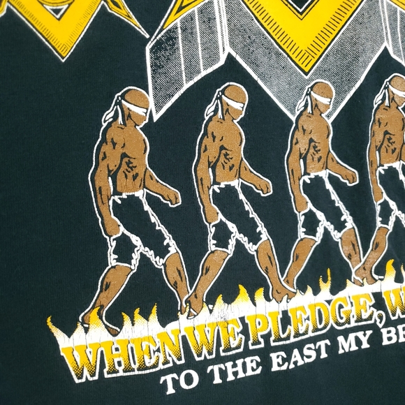 Vintage Prince Hall Mason Pledge Brotherhood Freemason Masonic Art T-shirt - Picture 4 of 12